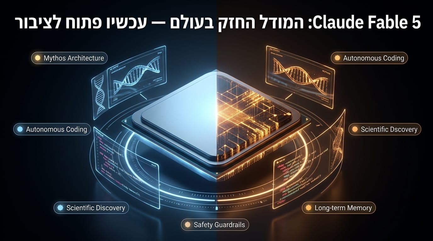 Claude Fable 5: המודל החזק בעולם - עכשיו פתוח לציבור