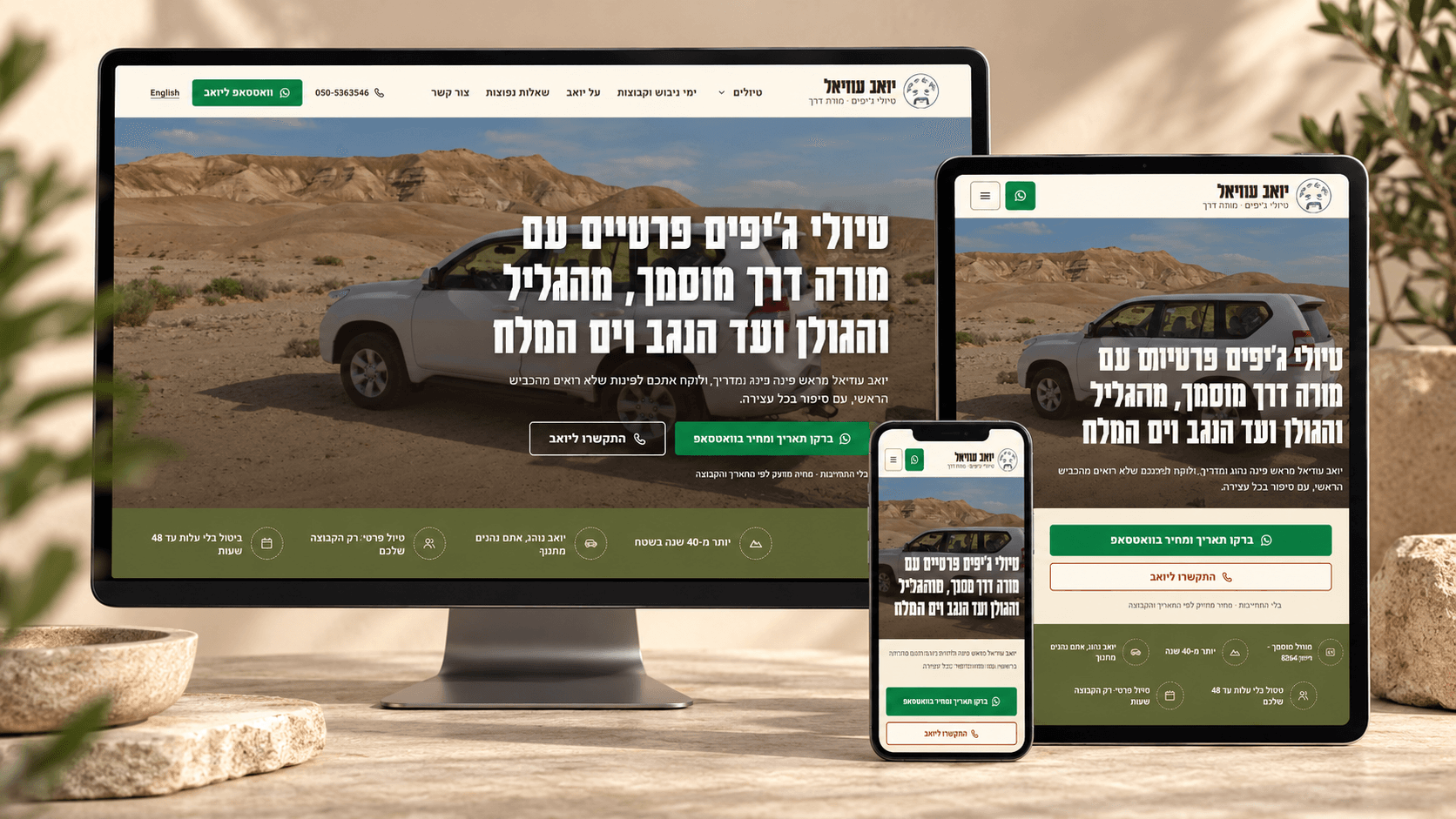 יואב עוזיאל: אתר לטיולי ג׳יפים ומורה דרך